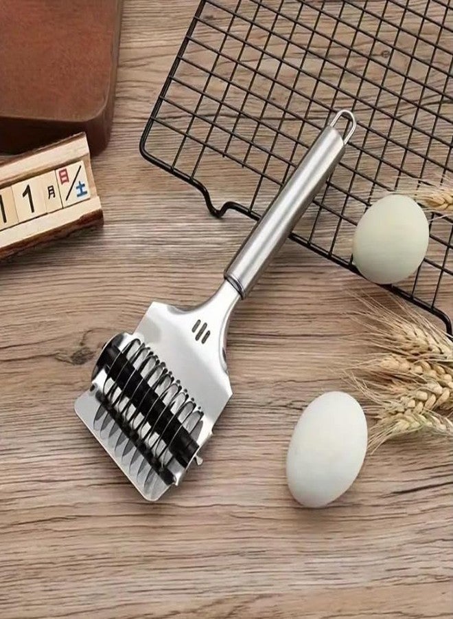 TOP TRICK Stainless Steel Pasta Maker & Spaghetti Cutter - Fettuccine, Noodle, Lattice Roller, Dough Docker for Kitchen Cooking(Pack of 1) - Image 3